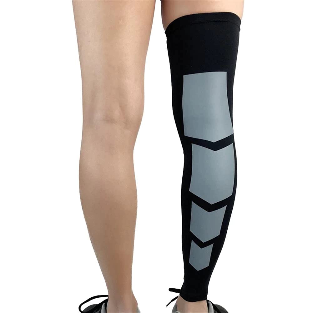 Ducomi KnIx - Mangas de Compresión para Pantorrillas - Soporte Largo para las Rodillas - Capas de Base para las Espinillas de las Pantorrillas para Rugby, Baloncesto - Juego de 2
