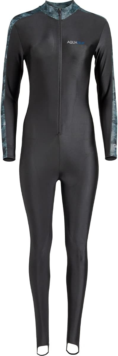 Aqua Blue Sport Skin Spandex Super-Stretch Body Suit, Perfect for Surfing, Diving, Snorkeling, All Water Sports. 50+ UPF : Sports & Outdoors