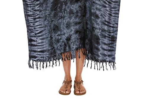 Image of Beautybatik Women Hippie Tie Dye Caftan Kaftan Loungewear Maxi Plus Size Long Dress XL to 4X
