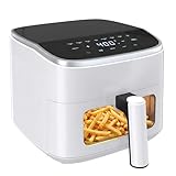 Sweetcrispy Air Fryer 4 Quart with Window, 1500W Digital Airfryer with 8 Presets, 60-Min Timer, Max 400°F, Auto Shut Off & Nonstick Dishwasher Safe Basket, Shake Reminder for Small Kitchen