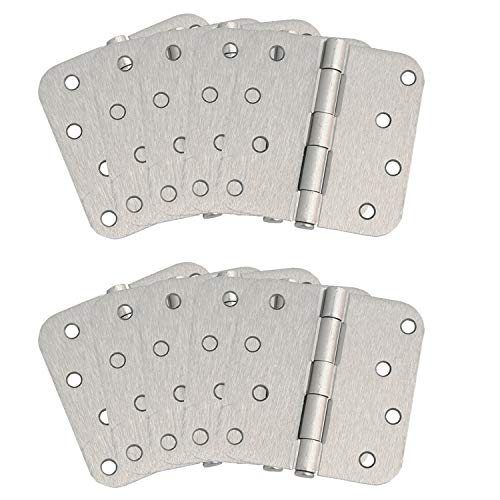 10-Pack 4-Inch x 4-Inch Interior Door Hinges with 5/8-Inch Radius, Satin Nickel, Heavy Duty Steel Construction, Left- or Right-Handed – Design House, 181602 by Design House - Used condition - US$16.39