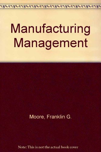 Manufacturing Management B000H4CZWA Book Cover