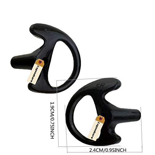 2 Way Radio Ear Mold Black Small, Lsgoodcare 20Pcs Replacement Earbud Earmolds Left Right Ear Piece Compatible For Motorola Kenwood Two Way Radio Acoustic Coil Tube, Soft Insert Silicone Earplug #TOP2