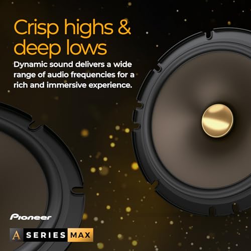 Image of PIONEER A-Series MAX TS-A653CH 6.5 inch 2-Way Speakers (Pair) - 370W Max, Crisp Highs + Clear Vocals, Enhanced Bass, Ideal Factory Upgrade, Installation Adaptors Included