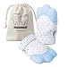 Prohapi Silicone Baby Teething Mitten, Self Soothing Teether & Teething Pain Relief Toy Glove Plus Hygienic Travel Storage Pouch - Natural Remedy for Infants & Toddlers 3-6 Months (Blue 2-Pack)