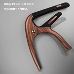 Capo for Acoustic, Electric Guitar, Ukulele and String Instruments, Capo with 5 Picks, Guitar Kapo Clamp (Rosewood)