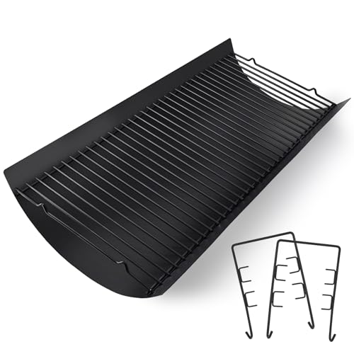 Image of Criditpid 27 Inch Ash Pan Drip Pan Ashpan for Char Griller 2121, 2828, 2929, 1224, 2727, 2222, 1324 Charcoal Grill Parts, 27 inch Charcoal Tray Grill Pan Replacement Parts with 2pcs Fire Grate Hanger