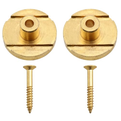 Lovelysp bass guitar string tree, round slotted rope retainer guide tree with mounting screws rope retainer rails for replacing bass guitar parts gold 2pcs (Gold)