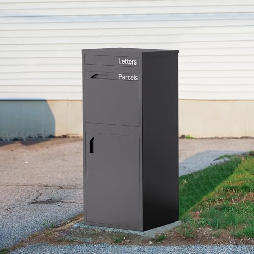 Merapi All-in-One Parcel Drop Box: Pre-Assembled & Fortress Strong, 40.4” Outdoor Lockable Package Delivery Box for Porch, No Installation Needed (16.3" *15.2"* 40.4" Pre-Assembled)