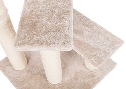 Trixie Tulia Senior Cat Tree With Scratching Posts, Four Platforms, Padded Top Platform, Cream Medium #TOP5