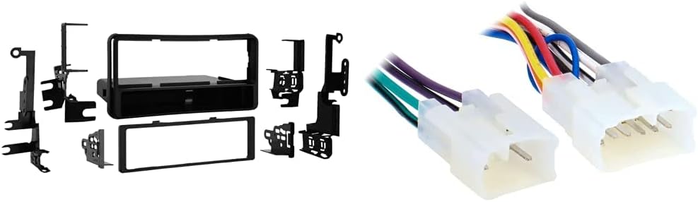 Metra 99-8206 Single DIN Installation Kit for 2001-2007 Toyota Highlander/4 Runner,Black & 70-8113 Amplifier Integration Harness for Select 2000-2004 Toyota Vehicles