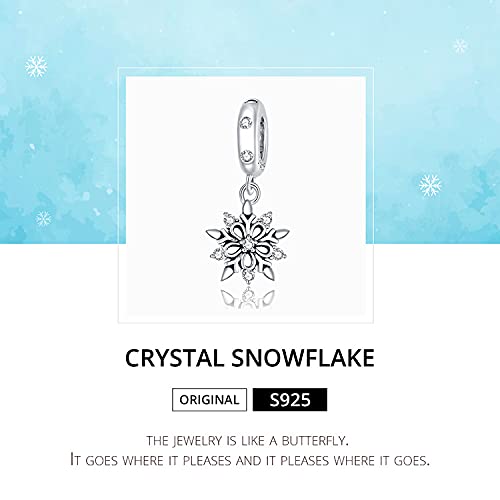 Bracelet Charm Bead Crystal Snow DIY Charm 925 Sterling Silver Fits Pandora Bracelet Necklace, European Charms Bracelet4