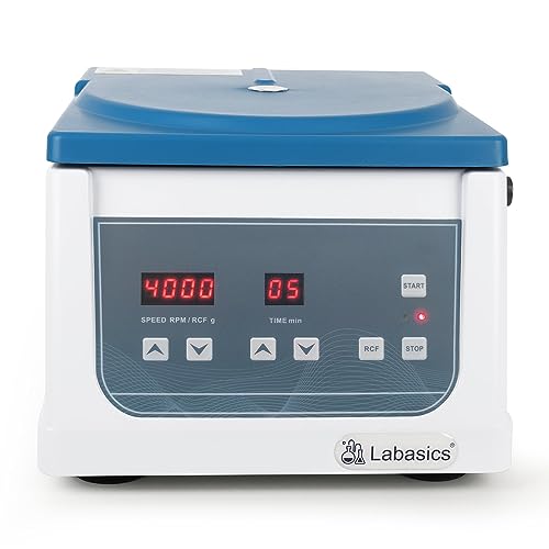 Labasics Benchtop Centrifuge, 220V/60Hz Digital Low-Speed Centrifuge with 10 ml x 12 Angle Rotor, 4000 RPM Max Speed, 1780xg Max Centrifugal Force