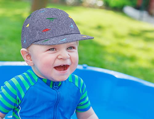 Sun Hat For Baby Boy And Baby Girl,Boys Girls Caps, Baby Baseball Caps Cotton Infant Toddler Kids Hat (2-4 Years, Gray Blue Dinosaur) #TOP4