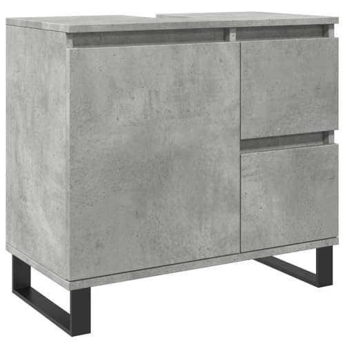 Mueble de baño para lavabo en gris hormigón de madera de ingeniería 3