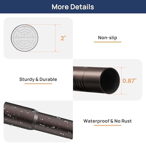 Image of ENJOYBASICS 2 Pack Tension Curtain Rod, 32-66 inch Adjustable, Stable, Bronze