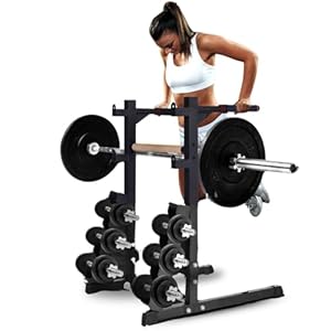 SQUATZ Multifunction Dip Rack Stand – Smart Workout Station With Weight Rack, Can Hold up to 6 Dumbbells, Weatherproof Steel Body Gym with Multiple Strength Training Stations and Grip Positions
