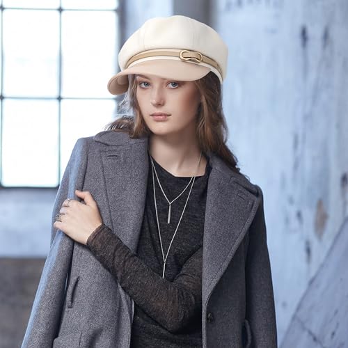 Busnos Baskenmütze Newsboy Cap Damen-Hut Mit Achteckiger Form Baskenmützen Für Damen Newsboy-Mützen Trendige Niedliche Hutmode Herbst- Und Wintermützen Ballonmütze Mode