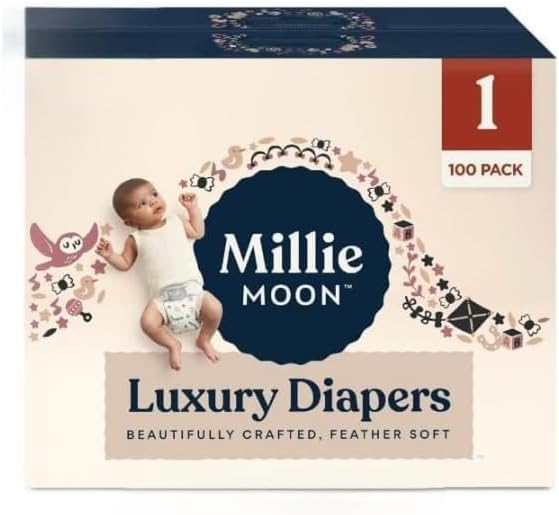 Millie Moon Luxury Diapers (Size-1 and Count-100) Diaper Weight Range: 6 to 11 lbs(Pack of 1)