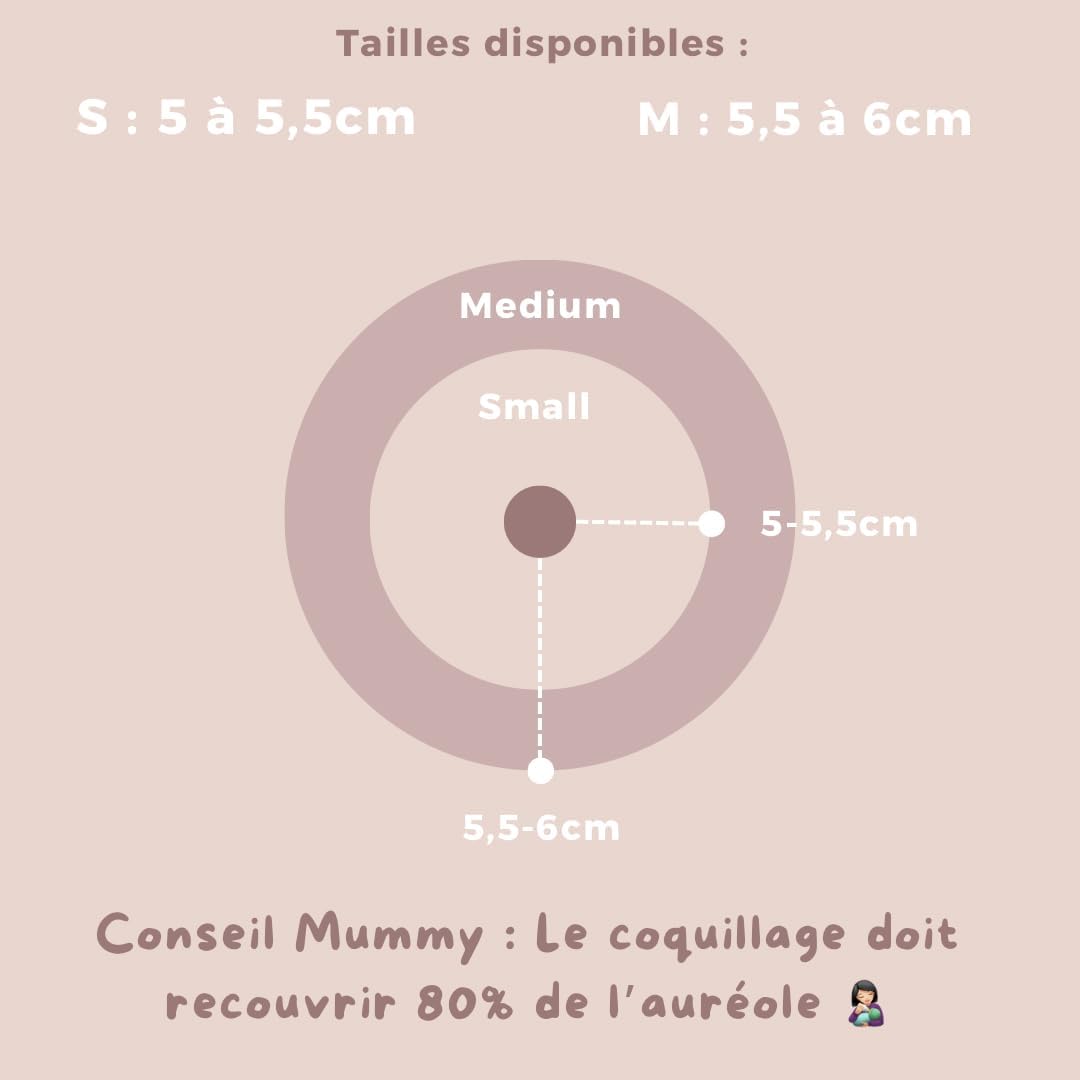 Coquillages d’Allaitement en Nacre Naturelle - Lot de 2 Coquillages pour Prévenir les Crevasses et Irritations - Solution Naturelle et Écologique pour les Mamans – Taille M (5,5-6 cm)