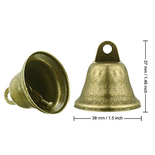40 Pieces Christmas Bronze Jingle Bells Craft Small Bells Vintage Jingle Bells Brass Silver Color Bells Christmas Bells For Dog Potty Training, Making Wind Chimes, Festive Decor 1.5 Inch #TOP2