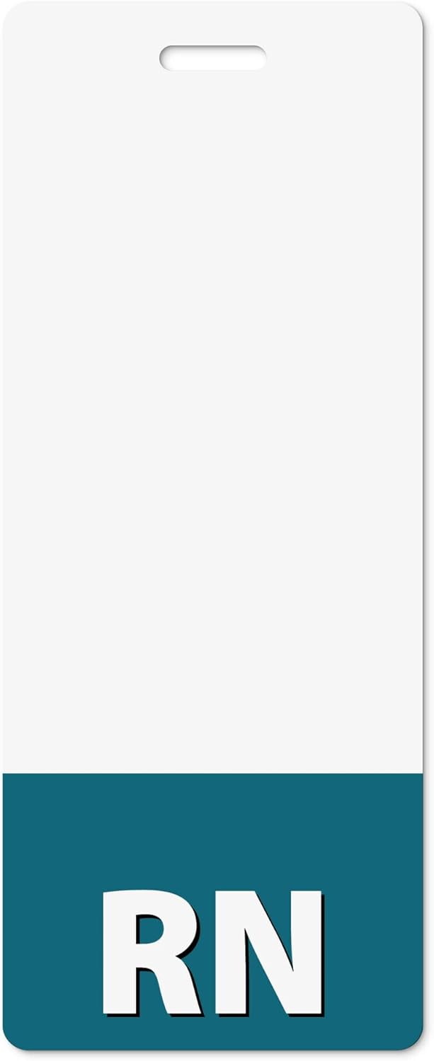 RN Pacific Blue Badge Buddy (5 Pcs) (Vertical Oversized) - Double Sided Backer Card - Durable and Water Resistant Great for Nurses in Schools, Hospitals, Correctional Facilities