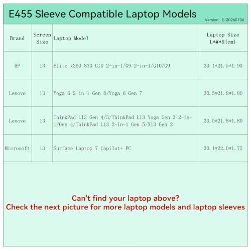 Image of Smatree Elite Laptop Sleeve for 13 inch HP Elite x360 830 G10 /G9 /Elitebook, ASUS ROG Flow, for Lenovo ThinkPad L13 /ThinkPad X13 /Yoga, Microsoft Surface 7, Protective Laptop Case with Pocket(E455)