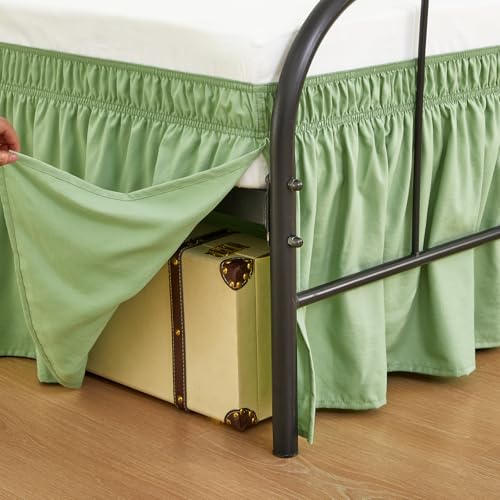 RIMELA Green Bed Skirts with Split Corners King Size 15