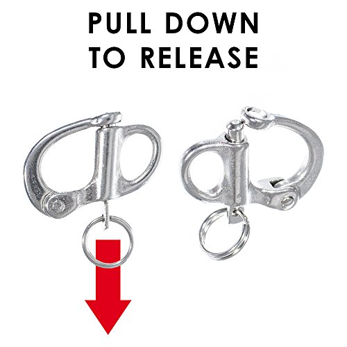 Paracord Planet 2 Piece 33Mm Durable Stainless Steel Fixed Bail Quick Release Snap Shackle For Kayak Sailboat Yacht Sailing Hardware #TOP5