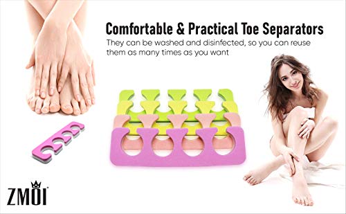 ZMOI Toe Separators Set - 24 Pieces Premium Pedicure Tool Kit Super Soft & Durable Two Tone ZMOI