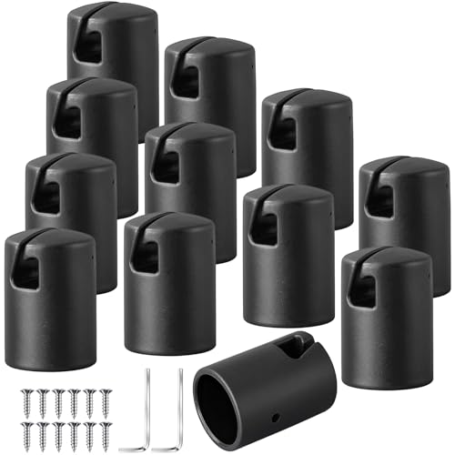 Geelin 12 Pcs Trampoline Pole Caps 1.2 Inch Diameter Trampoline Enclosure Pole Caps Covers Toppers with Screw Wrench Trampolines Replacement Parts for Net Hook Frame Protection