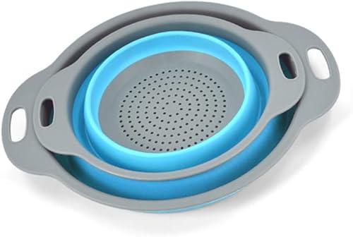 Miniatura 2 de Mersuii Colador de cocina plegable, colador plegable de silicona de grado alimenticio con asa para drenar pasta, verduras y frutas