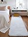 ONASAR White Runner Rugs for Bedroom Living Room, Luxury Bedside Fluffy Area Rug 2x6 Feet, Ultra Soft Plush Faux Fur Floor Throw Carpet for Hallway Nursery Kids Dorm Home Decor Aesthetic