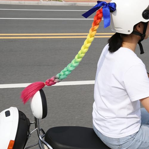 Coletas para casco de motociclista soluciona cascos aburridos con trenza decorativa de ventosa 5