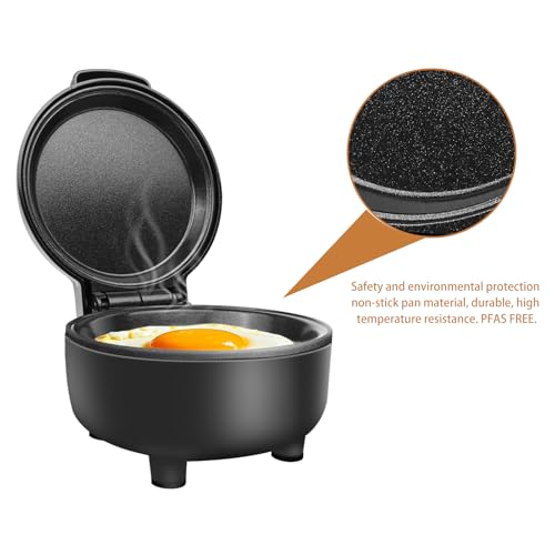 Hyvance Smart Fried Egg Cooker, Automatic Fried Egg Maker for 6 Features like Sunny Side Up, Over Easy, Fully Cooked & More. Auto Power Off, Alarm, Round Shape, Non Stick Coating (Black) by Hyvance - Used condition - Image 8