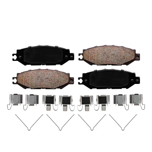 Image of Detroit Axle - Rear Brake Pads for 1993-2000 Lexus LS400 Ceramic Brake Pads | w /Hardware 1994 1995 1996 1997 1998 1999 Replacement