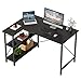 Bestier Computertisch mit Ablagefächern Schreibtisch Kleiner L-förmiger Eckschreibtisch mit Regalen 120CM Umkehrbarer Computertisch Schreibtisch mit Bücherregal für Heimbüro Kleiner Raum