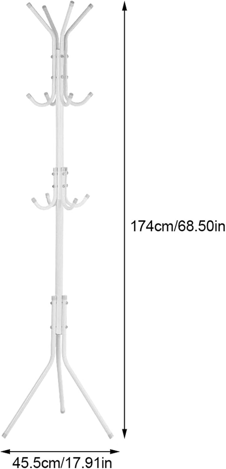 Yosoo Standing Entryway Rack, Rack Stand Metal Hat Rack Hanger, Womens Purse Stick For Bedrooms For Jacket, Purse, Scarf Rack, Umbrella (White)