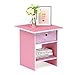 FURINNO Dario End Table/Night Stand Storage Shelf, 1-Pack, Pink/Light Pink
