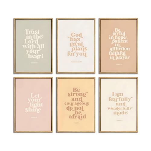 Umimiss - Umimiss Christian Wall Art - 6PCS Bible Verse Wall Art with Inspirational Christian Posters, Bible Verse Canvas Arts, Perfect Walls Decor for Home Religious（No Photo Frame Includ