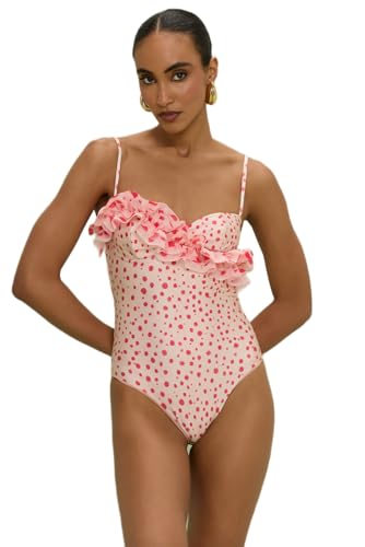 PATBO, Peony Polka Dot Bikinin Bodysuit, XL