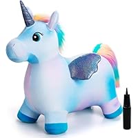 U&C Planet Animal saltante, unicornio azul, caballo saltador con