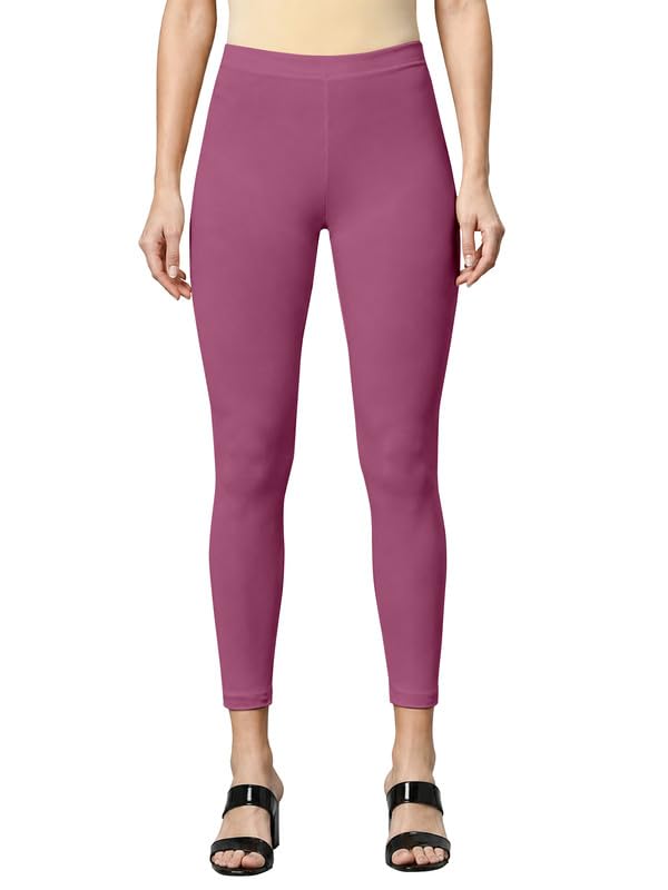 Image of TRENDMALLS Women's Microfiber Elastane Stretch Soft Cropped Leggings with Ultrasoft Waistband for Women