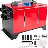 Fesuda 12V Diesel Night Heater with 10L Tank & Remote, 4 Air Outlet Parking Heater All-in-One with Muffler & Full Kit for Campervan, Motorhome, Van, Truck, Boat