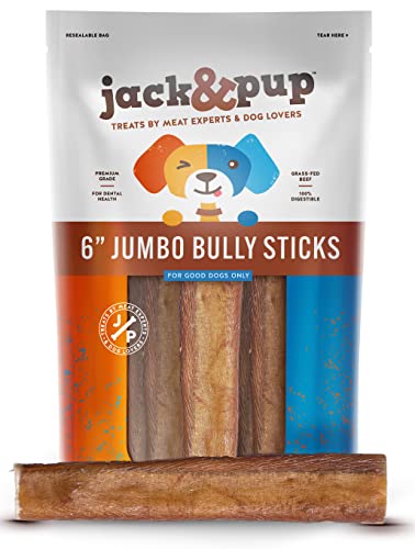 JackPup-6-inch-Premium-Odor-Free-Bully-Sticks-Dog-Treats12-Pack-Jumbo-Size-6-Long-Natural-Gourmet-Chews-Dog-Treat--Fresh-Beef-Flavor--60-Longer-Lasting-Bully-Stick JackPup 6 inch Premium Odor Free Bully Sticks Dog Treats12 Pack Jumbo Size 6 Long Natural Gourmet Chews Dog Treat–Fresh Beef Flavor–60 Longer Lasting Bully Stick