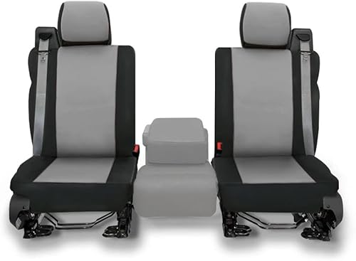 CarsCover Fundas para asiento delantero de auto, de neoprene, hecho a medida para Ford F150 F250 F350, Pickup, color gris y negro, para asiento del