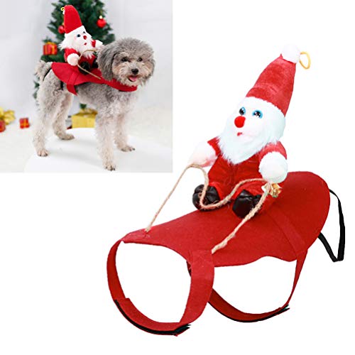 ULTECHNOVO Cachorro Santa Fantasia de Natal Vaqueiro Montando Cavalo Roupa Roupa AdorÃ¡vel Vestir Ro