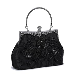 UBORSE 1920s Vintage Clutch Purse Beaded Evening Bag for Women Formal Bridal Sequin Handbag Clutch for Wedding/Prom/Cocktail