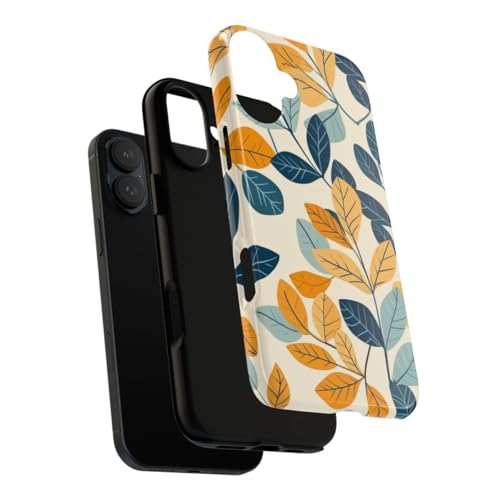 Coque iPhone 16 Plus rigide motif feuille colorée bleue brillante - 3