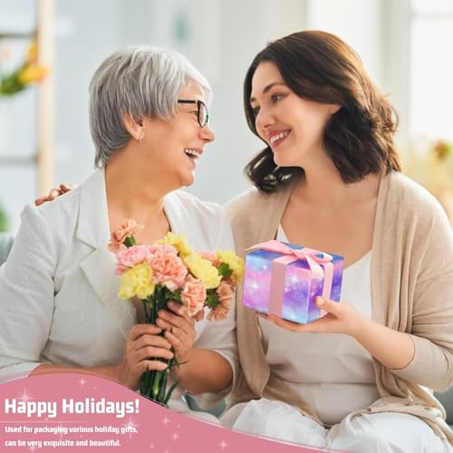 GAOHUI Wrapping Paper, Rainbow Gradient Birthday Wrapping Paper, Gift Wrap for Christmas, New Year, Mothers Day, Valentine Day, Birthday for Women and Girls, with Tape - Image 3